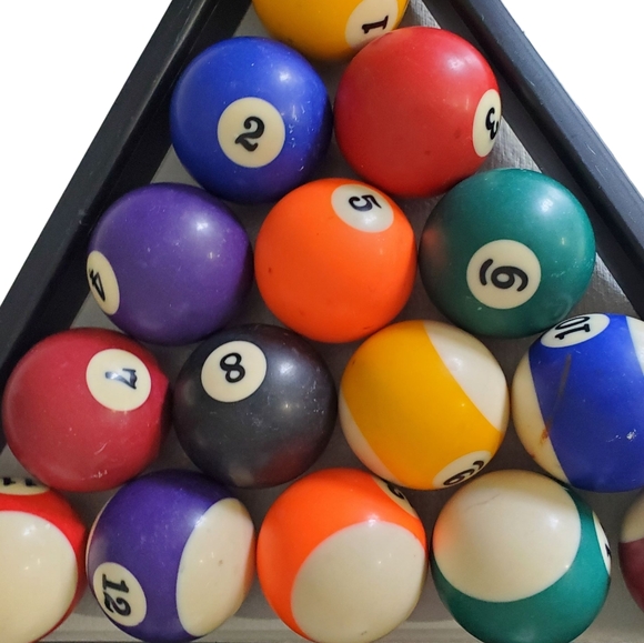 Billiard Ball Set - Pool Table Balls With Triangle - Picture 8 of 11